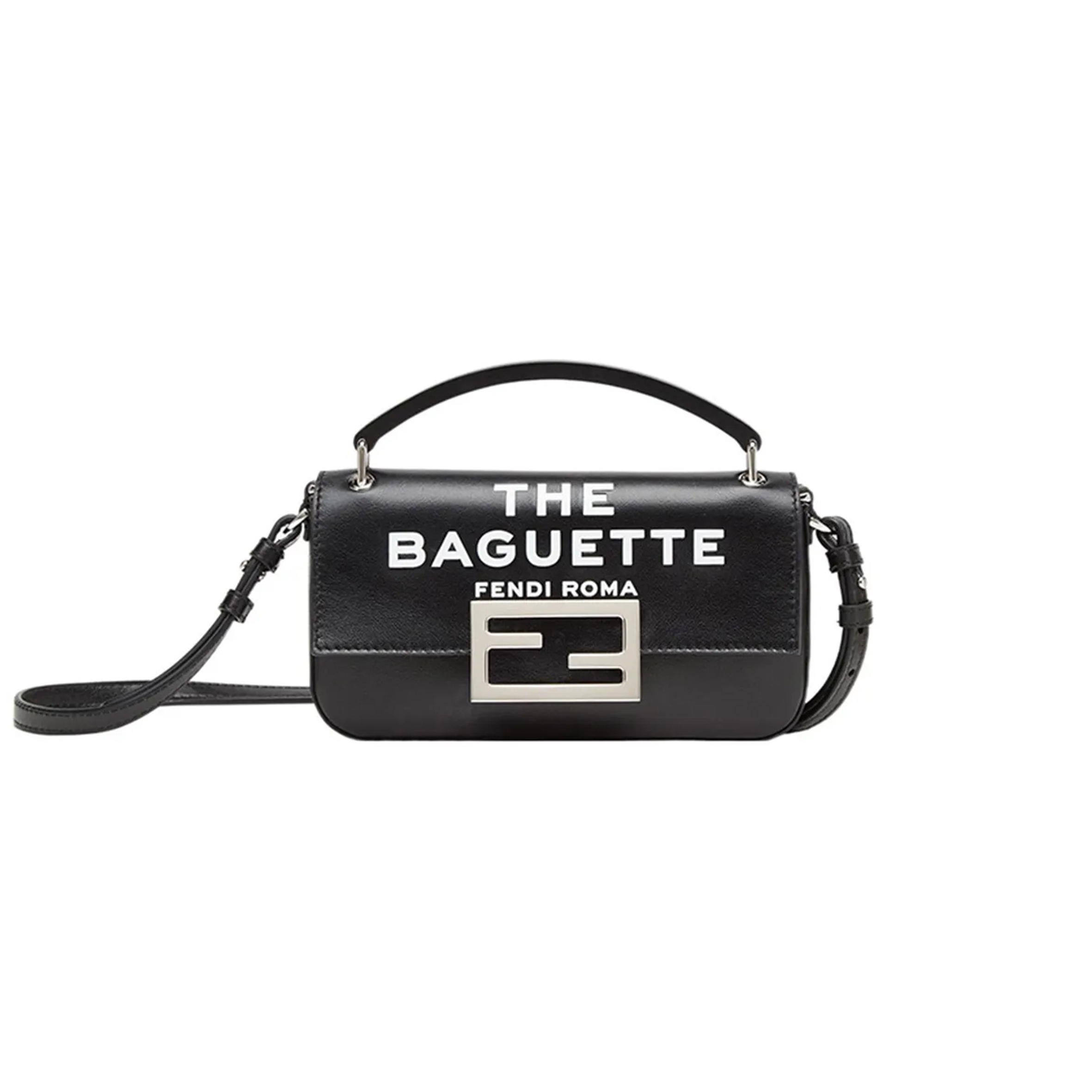 FENDI X MARC JACOBS BAGUETTE PHONE POUCH PRINTED LEATHER BLACK 7AS142AMWZF1DG7 (18.5*10*2.5cm)